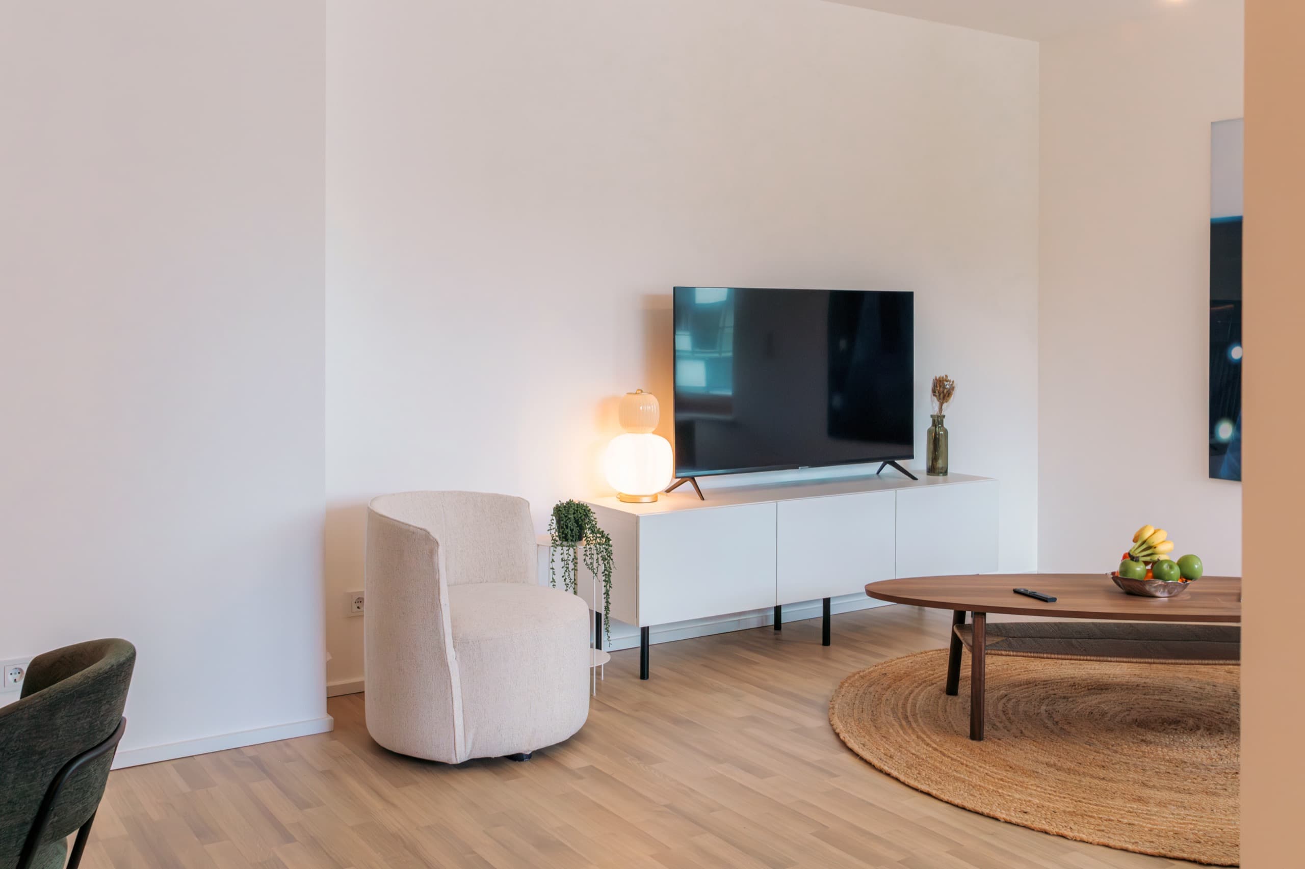 Lounge area in Apartment Escher, Media Bay Apartments, Kirchberg, Luxembourg