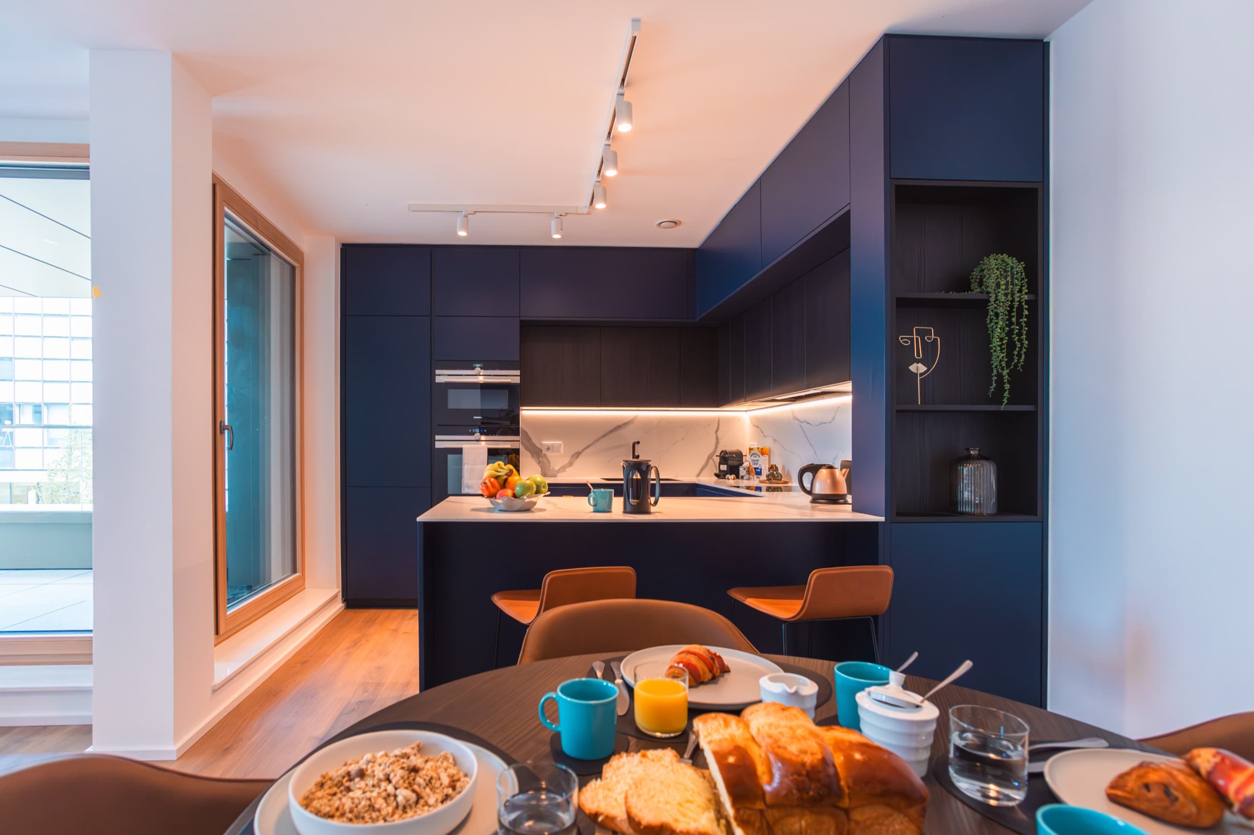 Kitchen in Apartment Linde Media Bay Kirchberg Luxembourg by Rentaroo