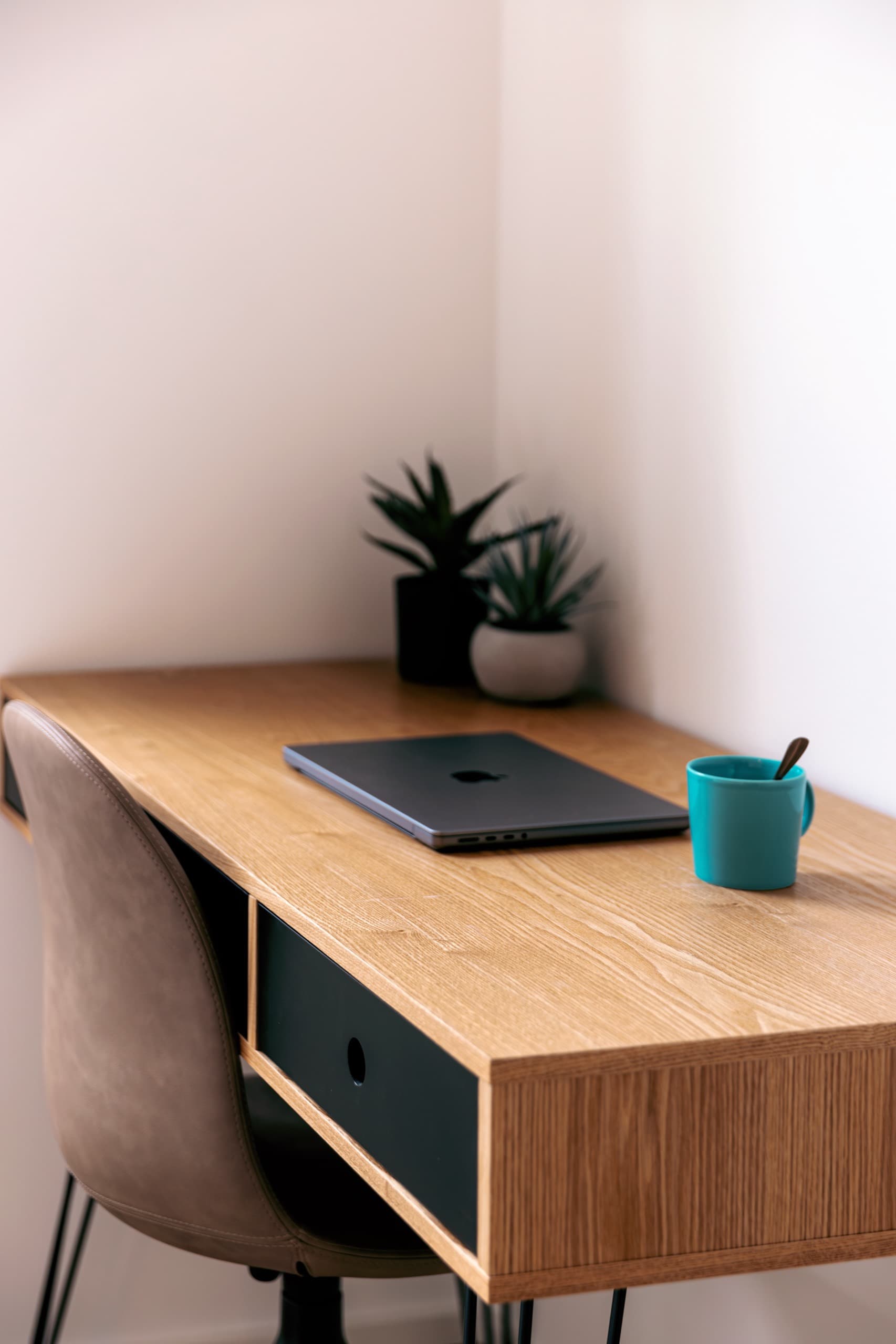 Desk in Apartment Escher, Media Bay Apartments, Kirchberg, Luxembourg